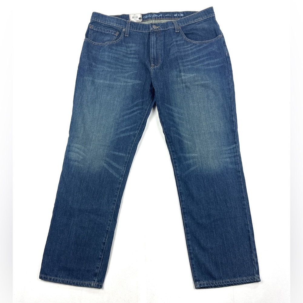 Field & Stream Straight Leg Regular Fit Mens 42x30 Dark Blue Jeans Cotton Denim